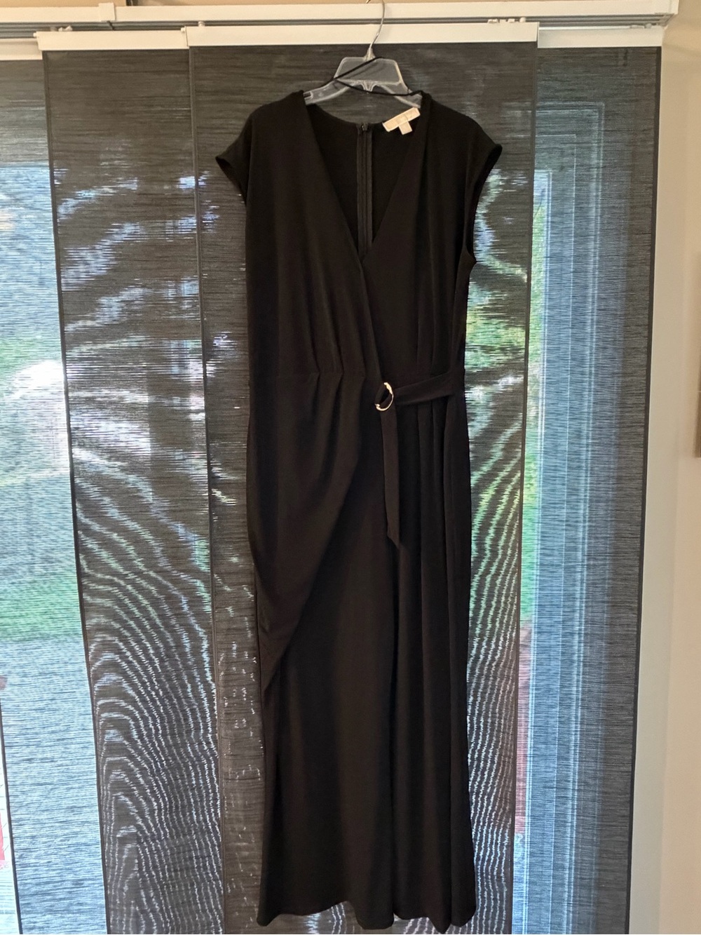 Michael Kors Black Wrap Jumpsuit with Ring Belt